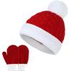 imageAmerican Trends Christmas Santa Hat for Children Xmas Kids Knit Hat Soft Warm Baby Beanie for Baby Toddler InfantRedwhite