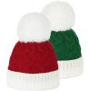 imageAmerican Trends Christmas Santa Hat for Children Xmas Kids Knit Hat Soft Warm Baby Beanie for Baby Toddler InfantWhitegreenred