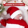 imageAmerican Trends Plush Santa Hat for Kids Unisex Red Velvet Santa Claus Hat for XmasRed