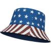 imageKids Bucket Hats Summer Sun Protection Beach Cap Cotton Unisex Kids Sun Hat Outdoor Visor Cap for Boys GirlsAmerican Flag