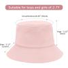 imageKids Bucket Hats Summer Sun Protection Beach Cap Cotton Unisex Kids Sun Hat Outdoor Visor Cap for Boys GirlsWhitepink