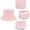 imageKids Bucket Hats Summer Sun Protection Beach Cap Cotton Unisex Kids Sun Hat Outdoor Visor Cap for Boys GirlsWhitepink