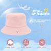 imageKids Bucket Hats Summer Sun Protection Beach Cap Cotton Unisex Kids Sun Hat Outdoor Visor Cap for Boys GirlsYellow