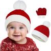 imageAmerican Trends Christmas Santa Hat for Children Xmas Kids Knit Hat Soft Warm Baby Beanie for Baby Toddler InfantRedwhite
