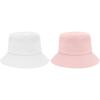 imageKids Bucket Hats Summer Sun Protection Beach Cap Cotton Unisex Kids Sun Hat Outdoor Visor Cap for Boys GirlsWhitepink