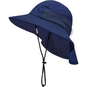 imageBaby Sun Hat Infant Toddler Kids Summer UPF 50 Protection Caps for Girls Boys Wide Brim Baby Beach Hats with Neck FlapNavy