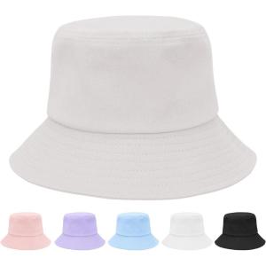 imageKids Bucket Hats Summer Sun Protection Beach Cap Cotton Unisex Kids Sun Hat Outdoor Visor Cap for Boys GirlsBeige