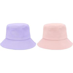 imageKids Bucket Hats Summer Sun Protection Beach Cap Cotton Unisex Kids Sun Hat Outdoor Visor Cap for Boys GirlsPinkpurple