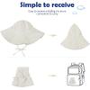 imageBaby Sun Hat Toddler Baby Girl Hats UPF 50 Summer Kids Beach Wide Brim Bucket CapsBeige Stripes