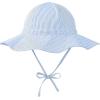 imageBaby Sun Hat Toddler Baby Girl Hats UPF 50 Summer Kids Beach Wide Brim Bucket CapsBlue Stripes