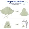 imageBaby Sun Hat Toddler Baby Girl Hats UPF 50 Summer Kids Beach Wide Brim Bucket CapsGreen Stripes