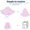 imageBaby Sun Hat Toddler Baby Girl Hats UPF 50 Summer Kids Beach Wide Brim Bucket CapsPink Stripes
