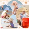 imageBaby Sun Hat Toddler Baby Girl Hats UPF 50 Summer Kids Beach Wide Brim Bucket CapsYellow Grid