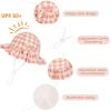 imageBaby Sun Hat Toddler Baby Girl Hats UPF 50 Summer Kids Beach Wide Brim Bucket CapsYellow Grid
