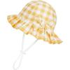 imageBaby Sun Hat Toddler Baby Girl Hats UPF 50 Summer Kids Beach Wide Brim Bucket CapsYellow Grid