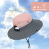 imageKids Sun Hat with Ponytail Hole UV Protection Wide Brim Summer Beach Bucket Cap Fishing Hat for GirlsMixed Pink