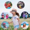 imageKids Sun Hat with Ponytail Hole UV Protection Wide Brim Summer Beach Bucket Cap Fishing Hat for GirlsMixed Pink