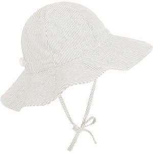 imageBaby Sun Hat Toddler Baby Girl Hats UPF 50 Summer Kids Beach Wide Brim Bucket CapsBeige Stripes