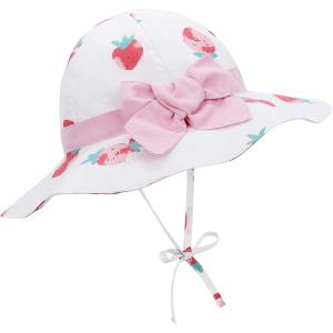 imageBaby Sun Hat Toddler Baby Girl Hats UPF 50 Summer Kids Beach Wide Brim Bucket CapsStrawberrypattern