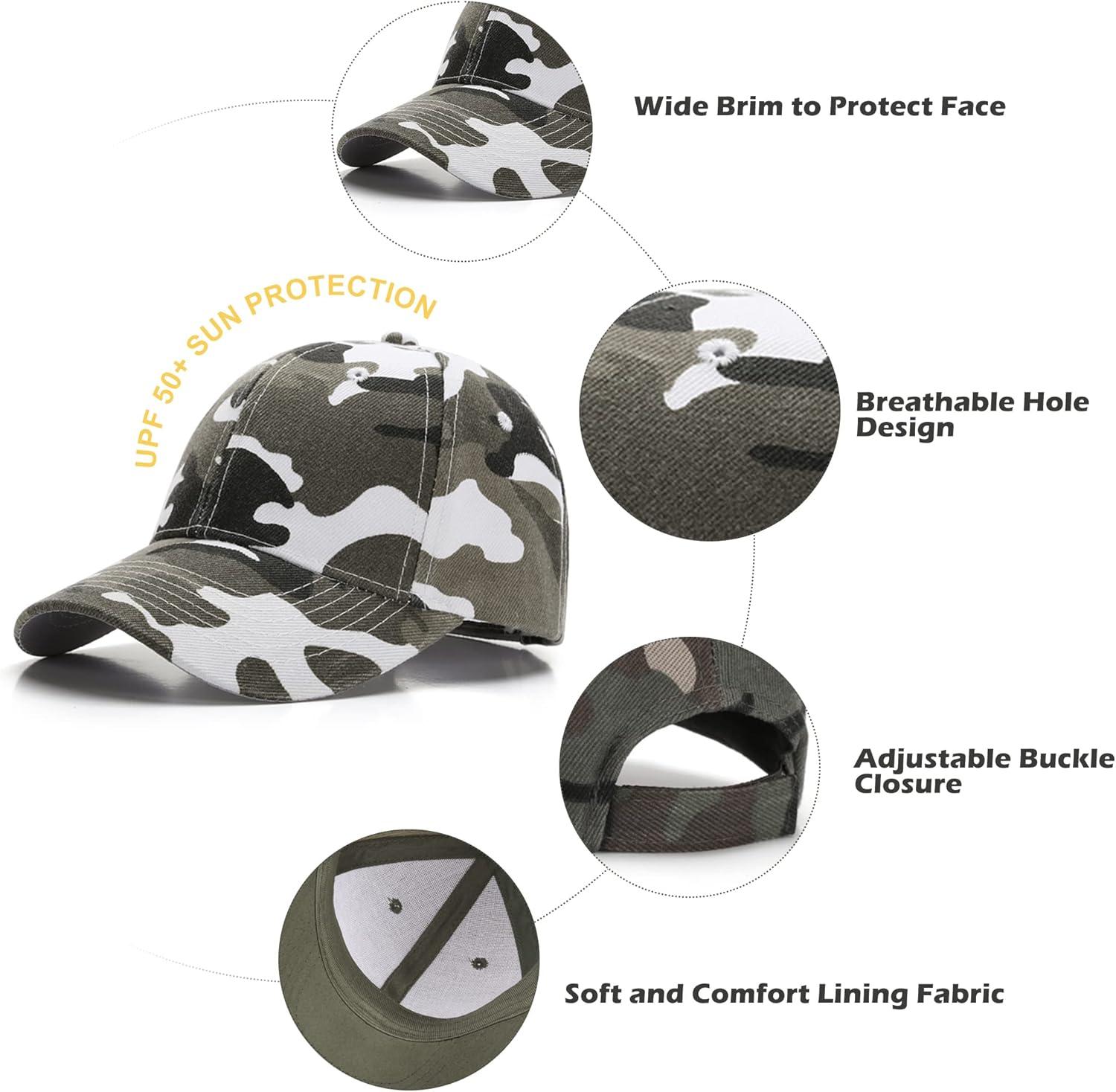 imageAmerican Trends Toddler Baseball Hat for Toddler Boy Kids Adjustable Baseball Cap Camouflage Boys HatA Black White Camouflage