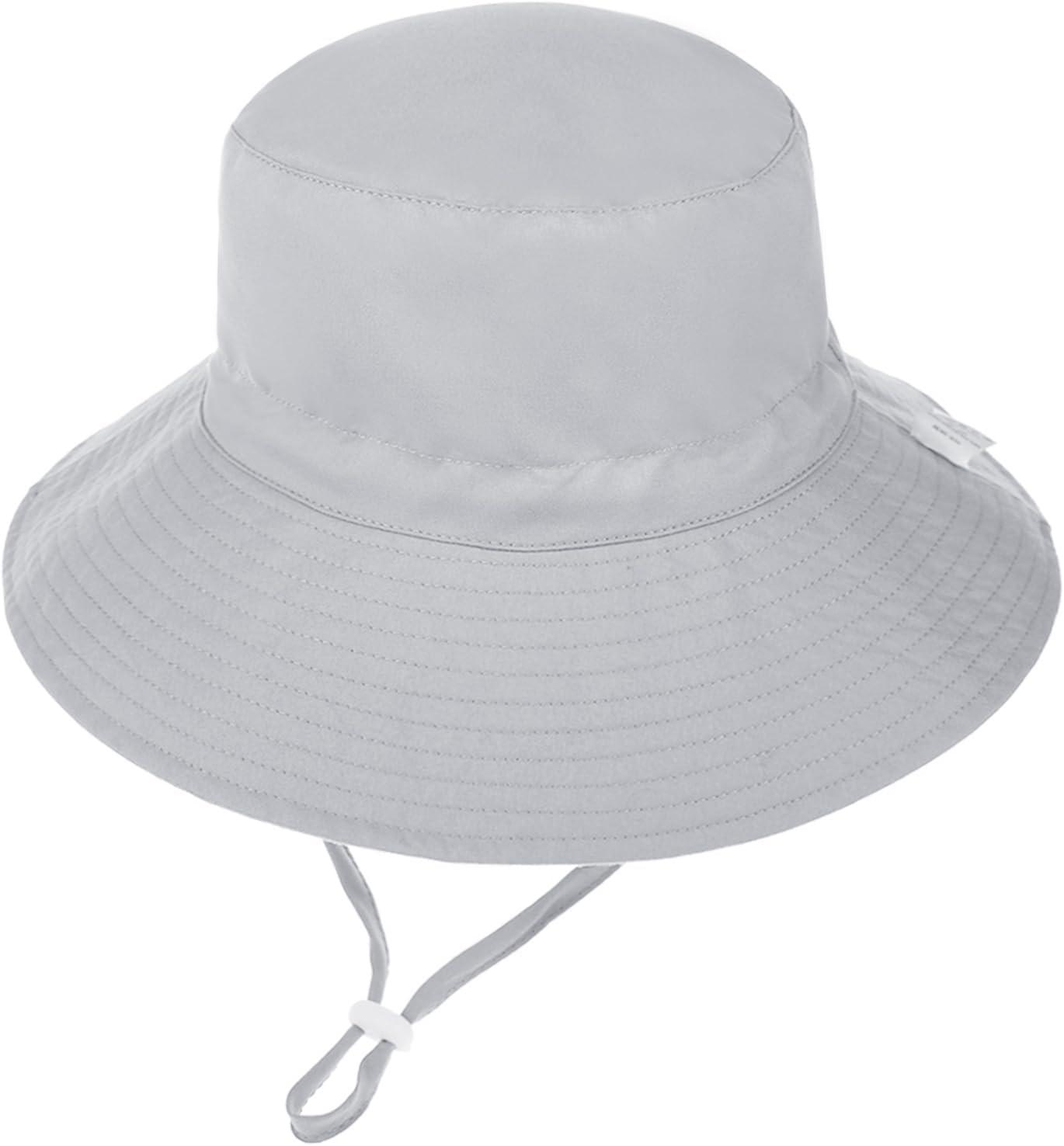 imageBaby Sun Hat Adjustable Cap Toddler Beach Summer Hats UPF 50 for Baby Girl BoyGray