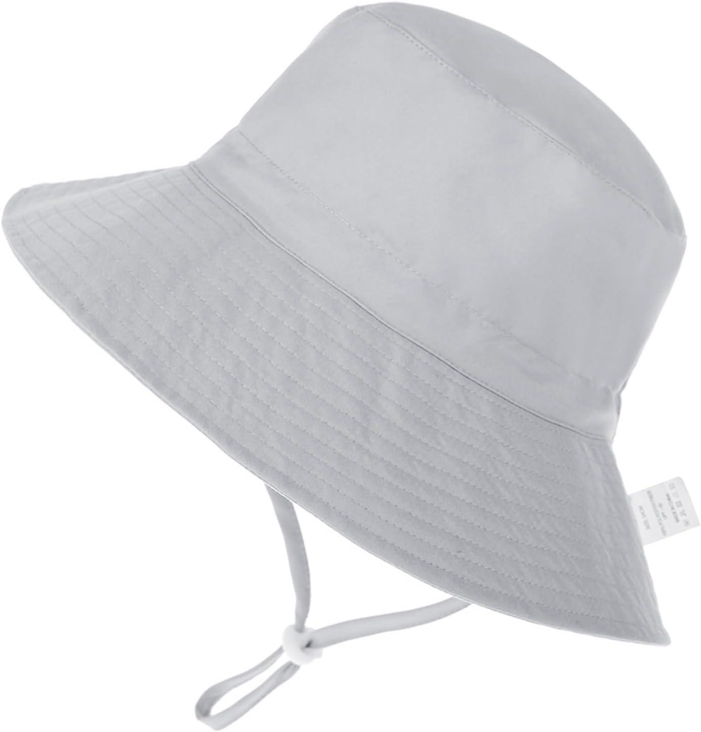 imageBaby Sun Hat Adjustable Cap Toddler Beach Summer Hats UPF 50 for Baby Girl BoyGray