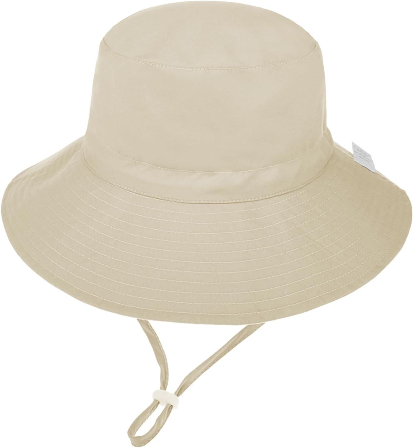 imageBaby Sun Hat Adjustable Cap Toddler Beach Summer Hats UPF 50 for Baby Girl BoyKhaki