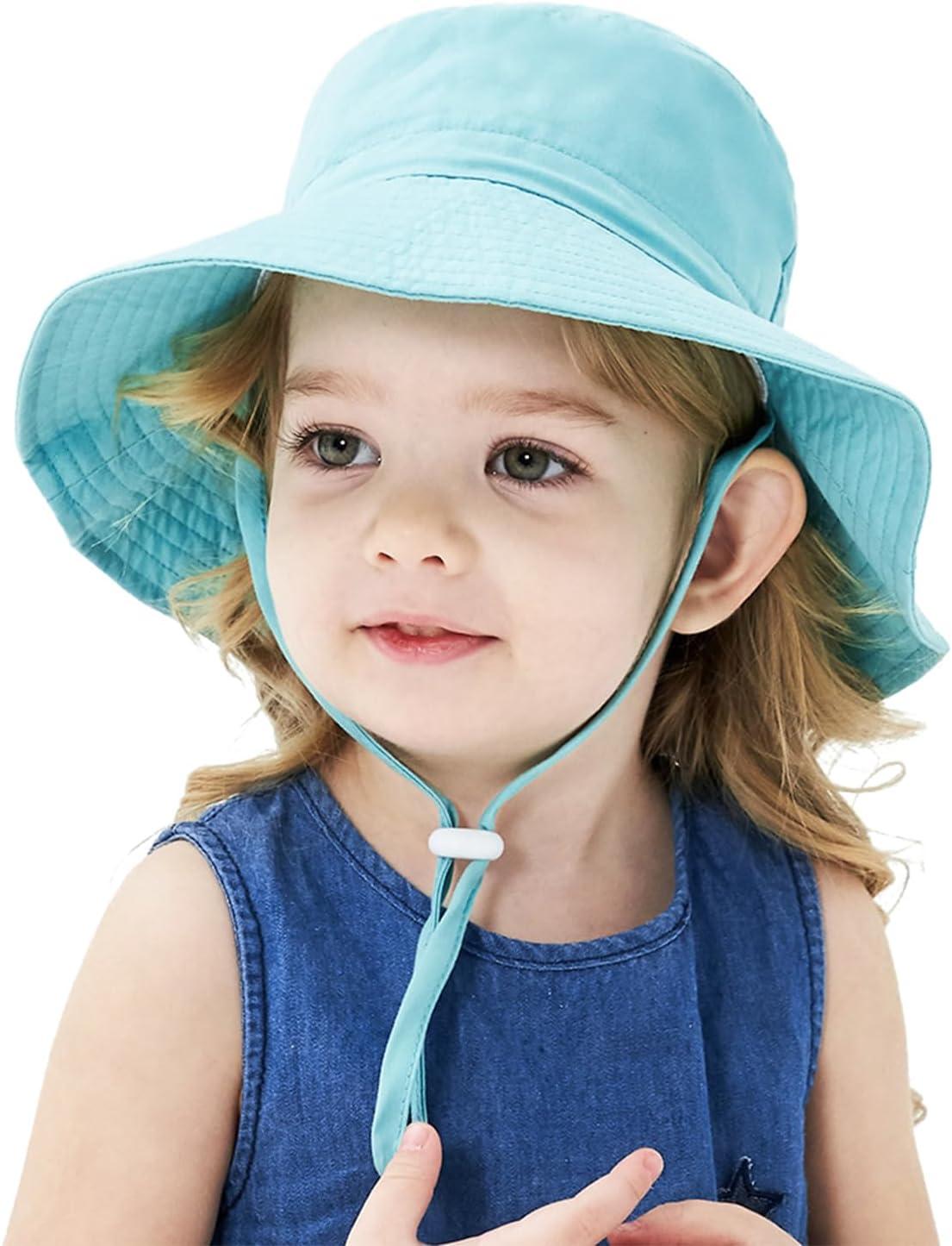 imageBaby Sun Hat Adjustable Cap Toddler Beach Summer Hats UPF 50 for Baby Girl BoyLight Blue