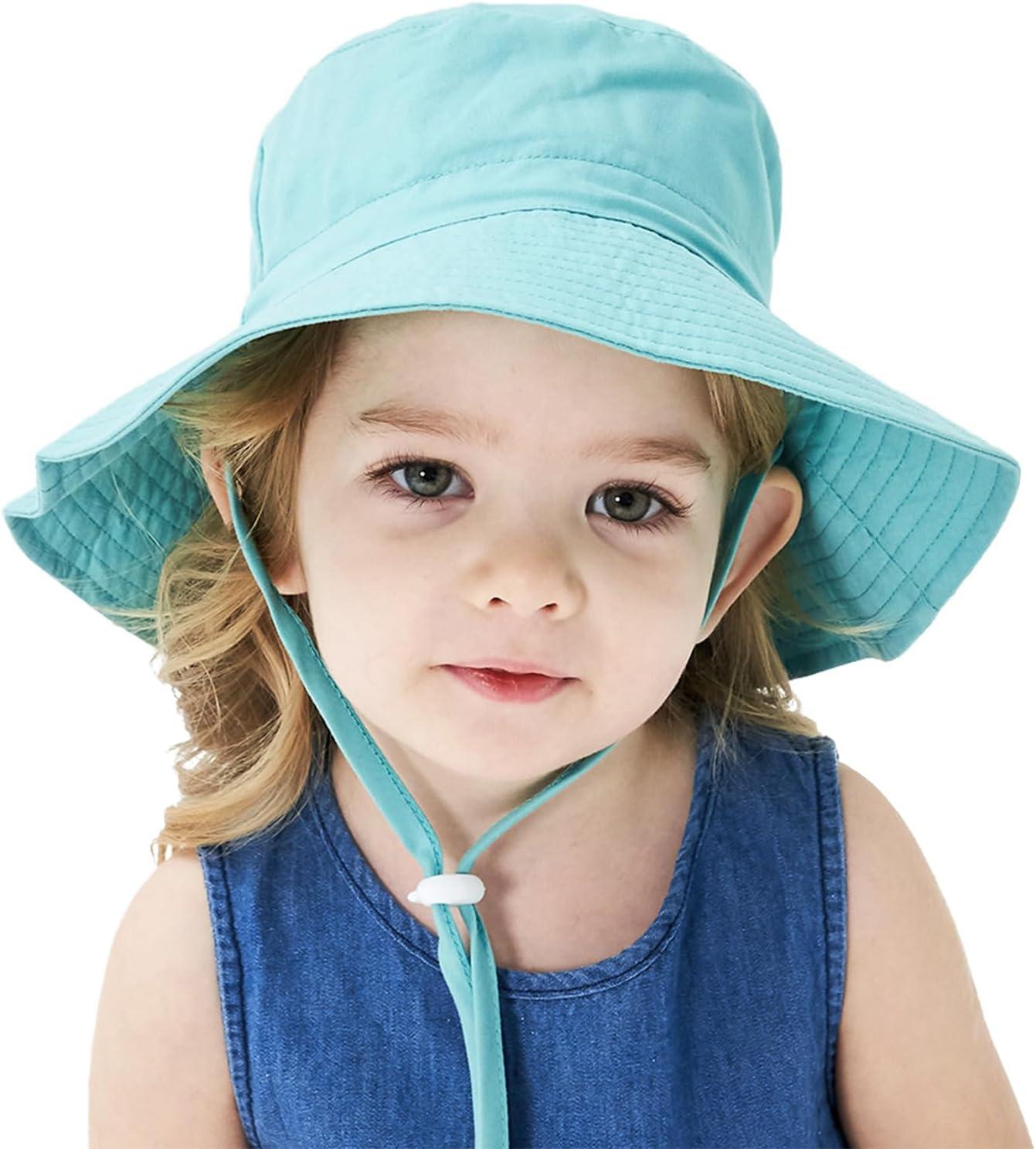 imageBaby Sun Hat Adjustable Cap Toddler Beach Summer Hats UPF 50 for Baby Girl BoyLight Blue