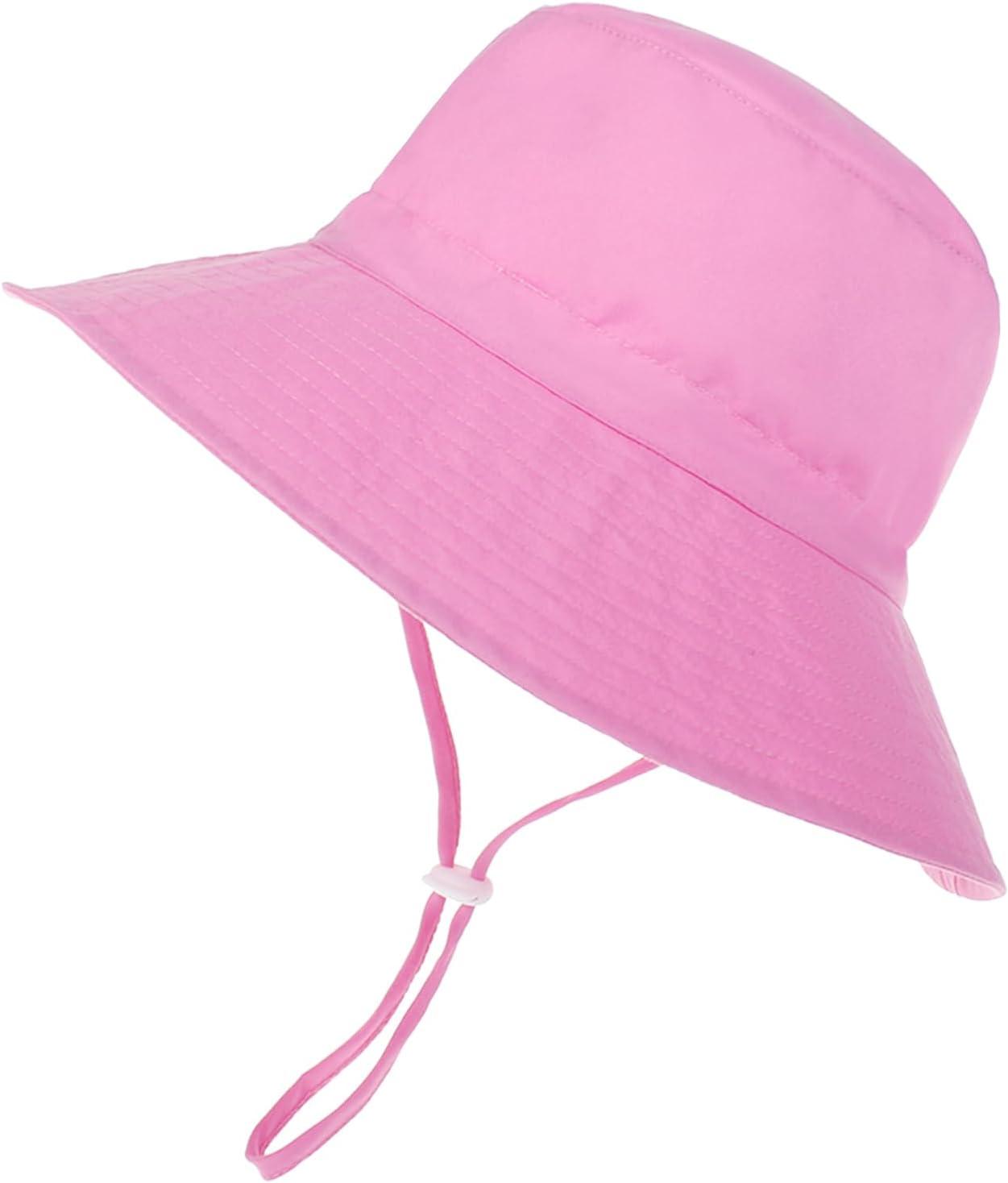 imageBaby Sun Hat Adjustable Cap Toddler Beach Summer Hats UPF 50 for Baby Girl BoyPink
