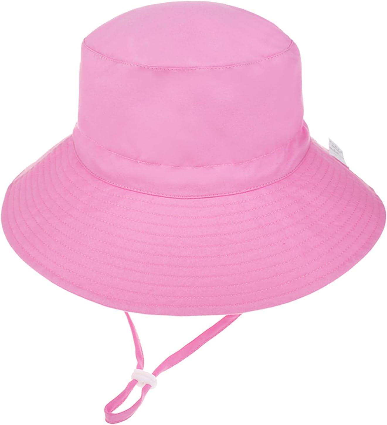 imageBaby Sun Hat Adjustable Cap Toddler Beach Summer Hats UPF 50 for Baby Girl BoyPink