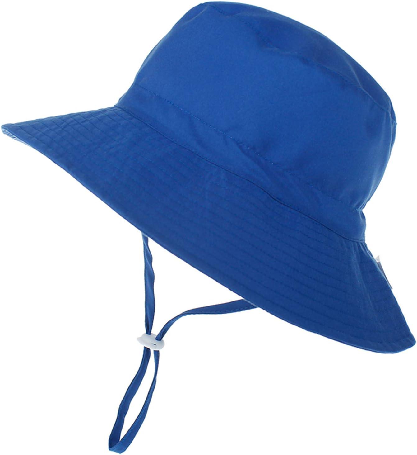 imageBaby Sun Hat Adjustable Cap Toddler Beach Summer Hats UPF 50 for Baby Girl BoySapphire Blue