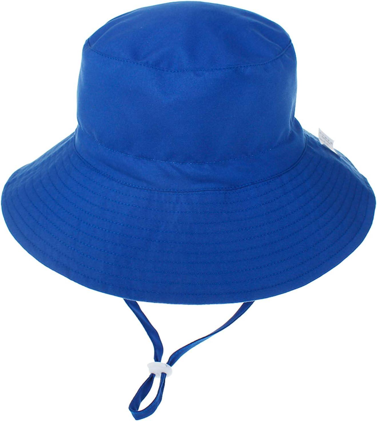 imageBaby Sun Hat Adjustable Cap Toddler Beach Summer Hats UPF 50 for Baby Girl BoySapphire Blue