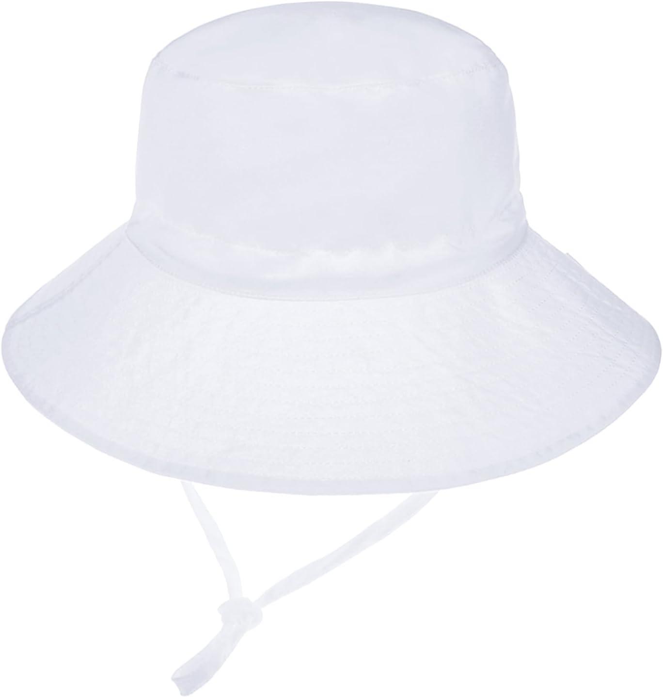 imageBaby Sun Hat Adjustable Cap Toddler Beach Summer Hats UPF 50 for Baby Girl BoyWhite