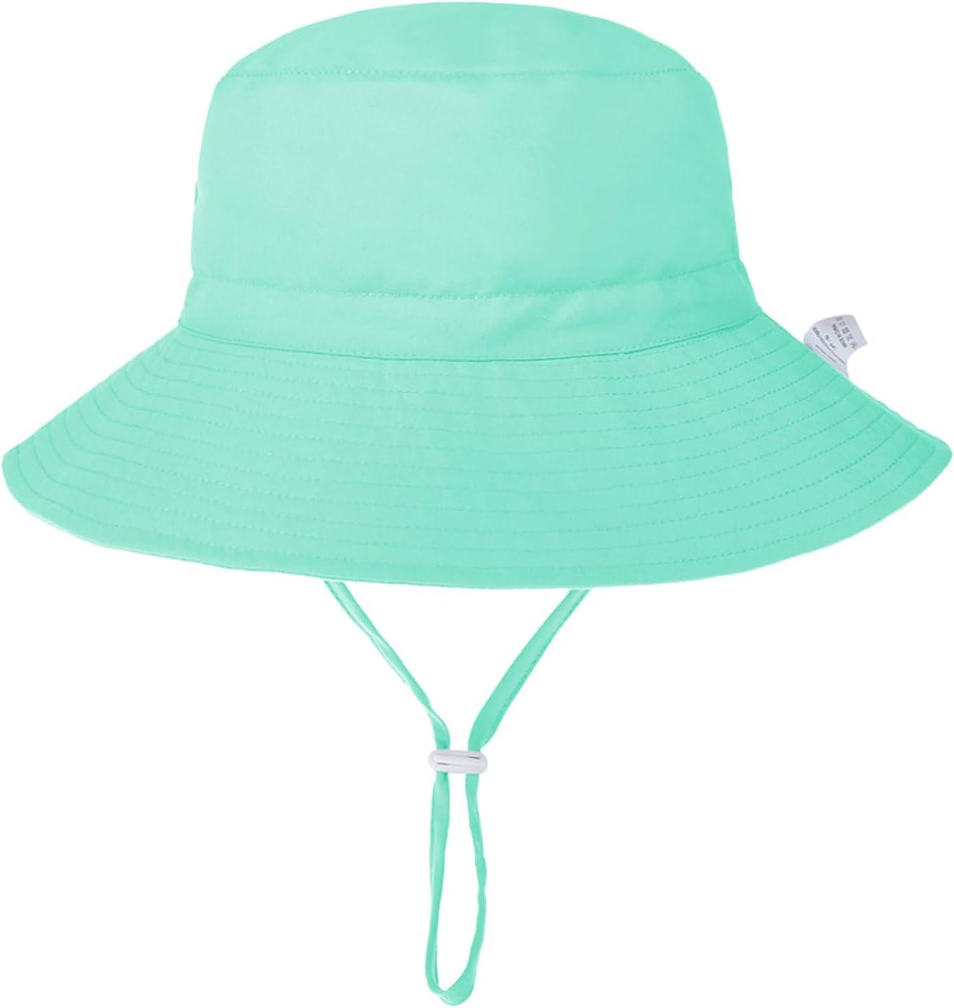 imageBaby Sun Hat Adjustable Cap Toddler Beach Summer Hats UPF 50 for Baby Girl BoyWhitelight Green