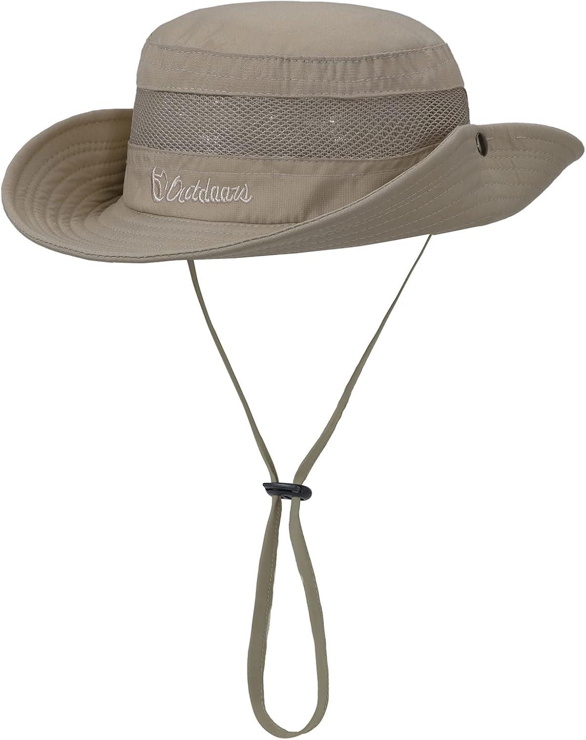 imageKids Sun hat for Girls Boys Outdoor Breathable Sun Protection UPF 50 Cap Wide Brim Summer Beach Bucket hatDeep Khaki