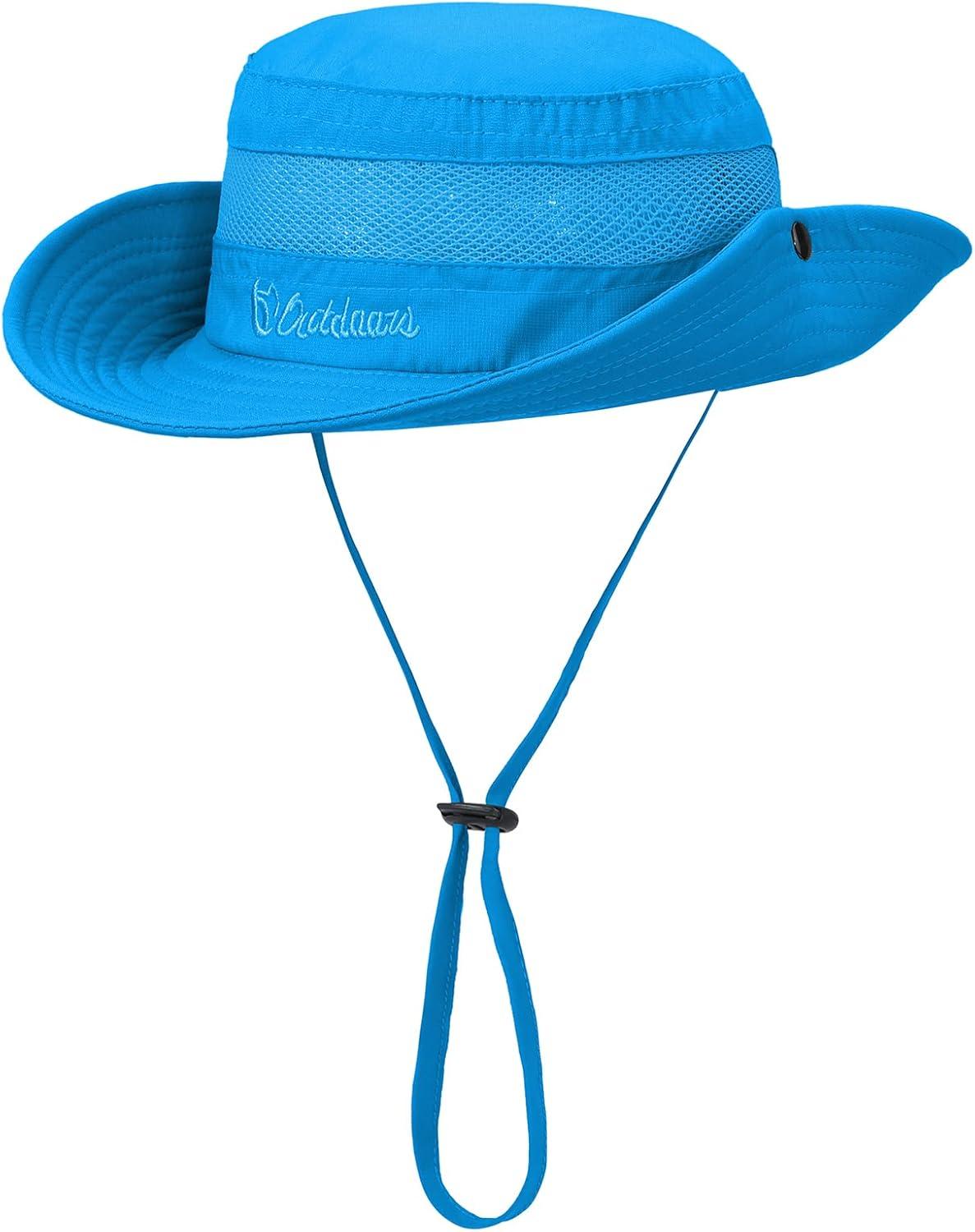imageKids Sun hat for Girls Boys Outdoor Breathable Sun Protection UPF 50 Cap Wide Brim Summer Beach Bucket hatSky Blue