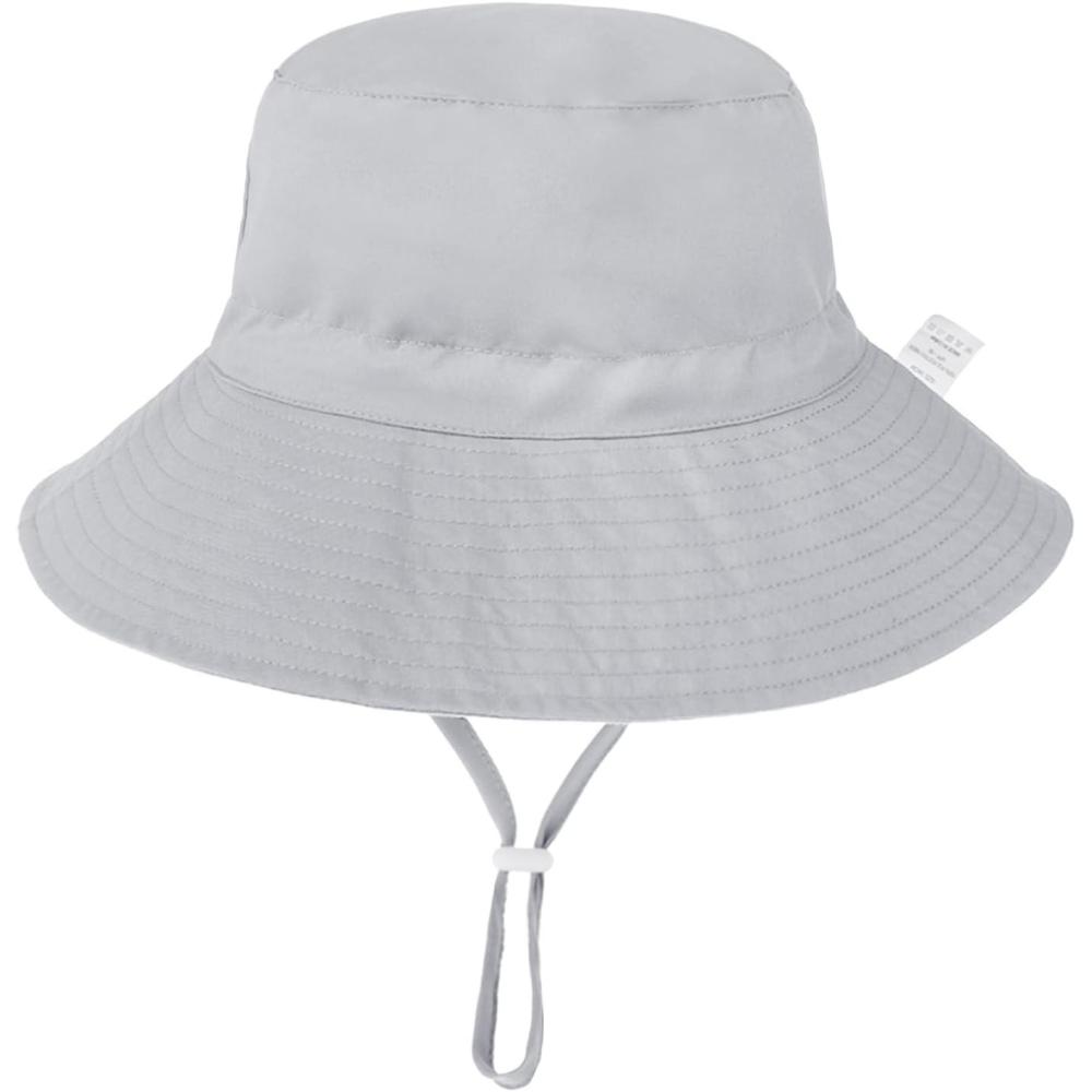 imageBaby Sun Hat Adjustable Cap Toddler Beach Summer Hats UPF 50 for Baby Girl BoyGray