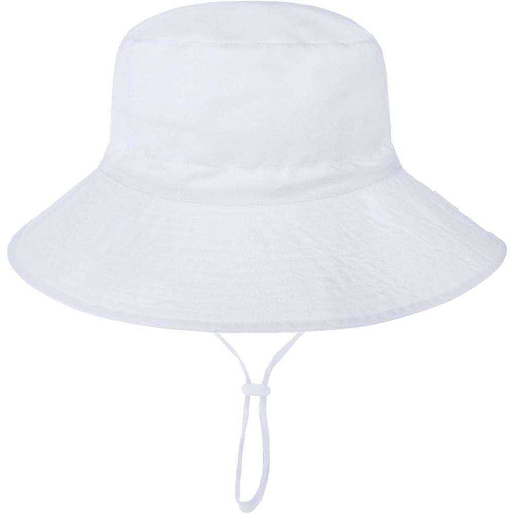 imageBaby Sun Hat Adjustable Cap Toddler Beach Summer Hats UPF 50 for Baby Girl BoyWhite