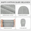 imageAmerican Trends Baby Beanies for Boys Girls Newborn Infant Hat with Mittens Cute Cotton Hospital Hats for 06 MonthsA 3 Pack Black  Gray  Dark Gray