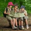 imageKids Sun hat for Girls Boys Outdoor Breathable Sun Protection UPF 50 Cap Wide Brim Summer Beach Bucket hat2 Pack Deep Khaki  Dark Grey