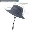 imageKids Sun hat for Girls Boys Outdoor Breathable Sun Protection UPF 50 Cap Wide Brim Summer Beach Bucket hatDeep Khaki