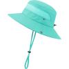 imageKids Sun hat for Girls Boys Outdoor Breathable Sun Protection UPF 50 Cap Wide Brim Summer Beach Bucket hatLake Blue