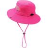 imageKids Sun hat for Girls Boys Outdoor Breathable Sun Protection UPF 50 Cap Wide Brim Summer Beach Bucket hatRose Red