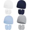 4 Pack White & Light Blue & Navy & Gray