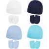 4 Pack White & Navy & Light Blue & Lake Blue