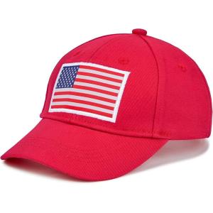 imageAmerican Trends Toddler Baseball Hat for Toddler Boy Kids Adjustable Baseball Cap Camouflage Boys HatC Red