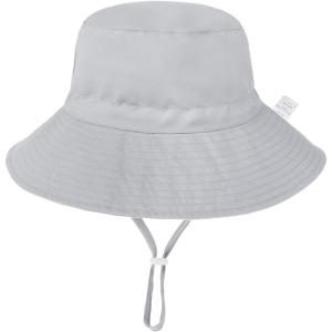 imageBaby Sun Hat Adjustable Cap Toddler Beach Summer Hats UPF 50 for Baby Girl BoyGray