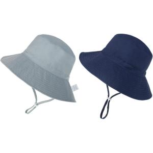 imageBaby Sun Hat Adjustable Cap Toddler Beach Summer Hats UPF 50 for Baby Girl BoyNavygrey