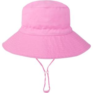 imageBaby Sun Hat Adjustable Cap Toddler Beach Summer Hats UPF 50 for Baby Girl BoyPink